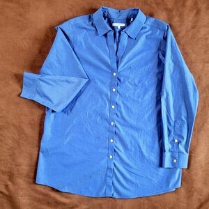 Foxcroft Wrinkle Free No Iron Size 18 V Neck Button Up